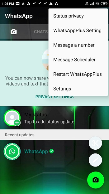 whatsapp plus azul